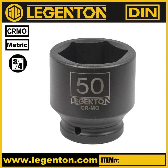 Cr-Mo 3/4 Inch Drive Standard 50mm Impact Socket Lifetime Warranty Legenton (A530050)