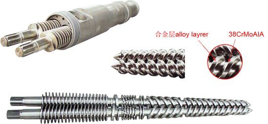Double Screw Barrel for PVC Pipe, Profile Sheet Extrusion