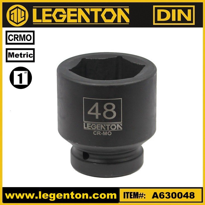 Cr-Mo 1 Inch Drive Standard 48mm Impact Socket Lifetime Warranty Legenton (A630048)