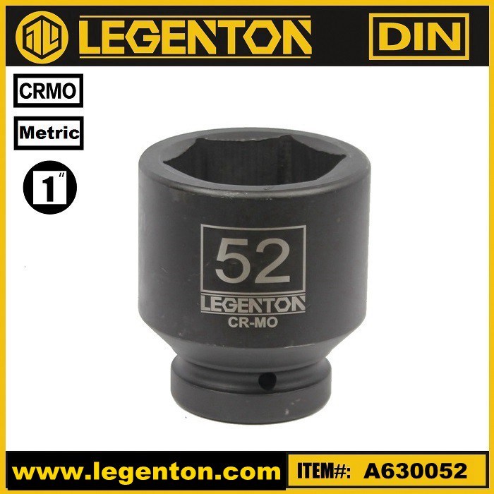 Cr-Mo 1 Inch Drive Standard 52mm Impact Socket Lifetime Warranty Legenton (A630052)
