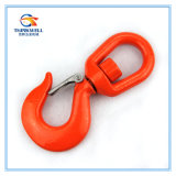 S322 Red Painted Forged Steel Swivel Hook with Latch