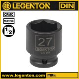 Cr-Mo 1/2 Inch Drive Standard 27mm Impact Socket Lifetime Warranty Legenton (A430027)