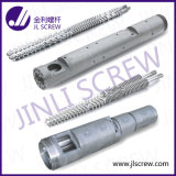 Conical Twin Screw and Barrel for Plastic Tubing, Pipes, Rods, Rails, Seals, and Sheets or Films