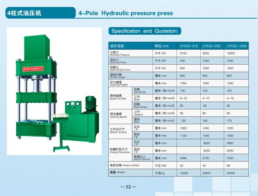 4-Pole Hydraulic Pressure Press Machine