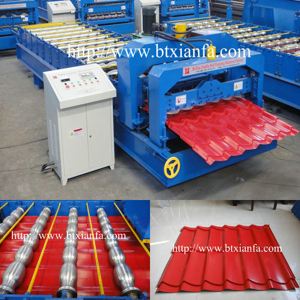 PPGI Glazed Steel Roof Tile Roll Forming Machine (XF25-183-1100)