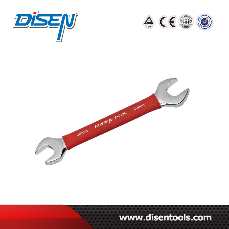 Mirror Polished with Rubber Handle Double Open End Wrench