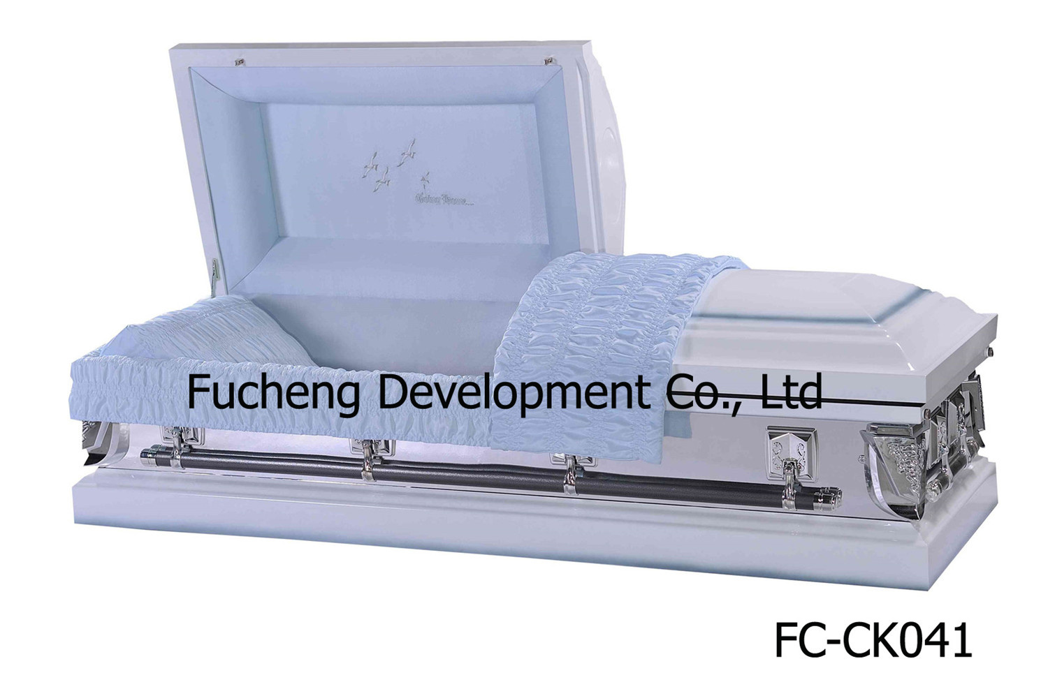 18ga Steel, Round Corner, USA White Casket (FC-CK041)