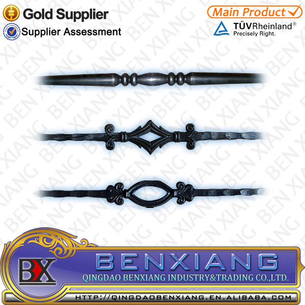 Garden Fence Designs Wrought Iron Pickets Forged Steel Fence Railing Parts Forging Rod