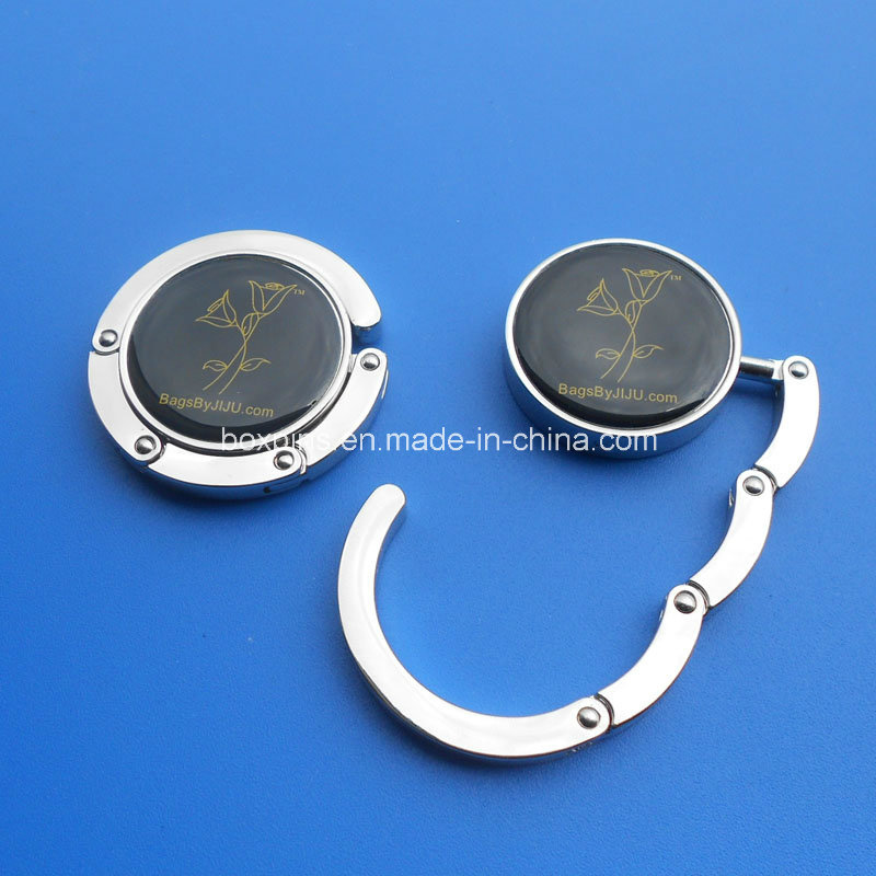 Metal Round Shape Foldable Handbag Purse Table Hook