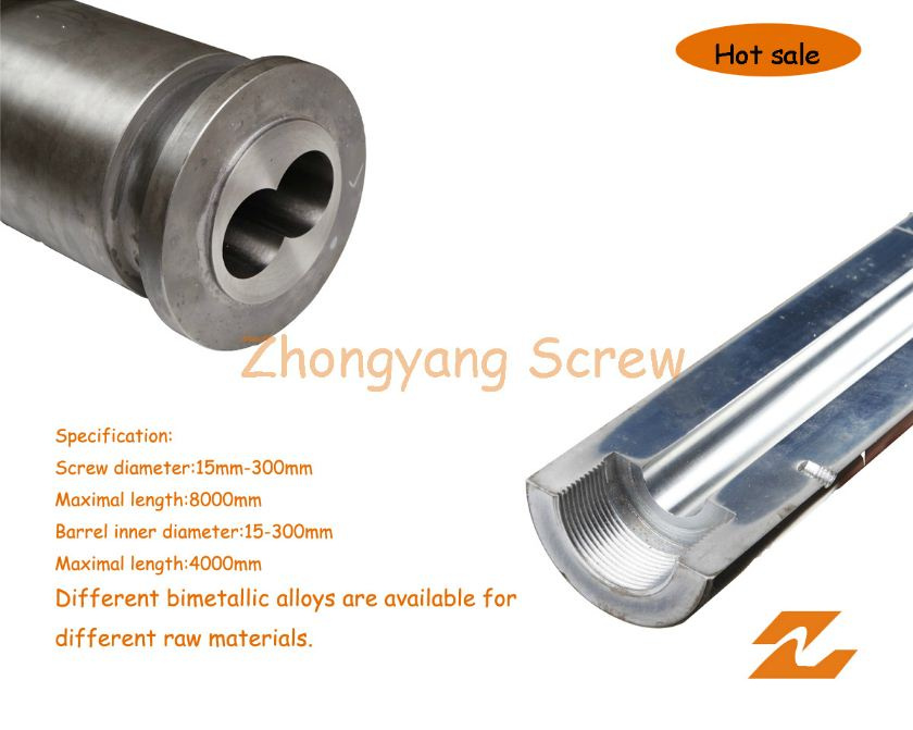 Bimetallic Screw Barrel Twin Parallel Screw Cylinder