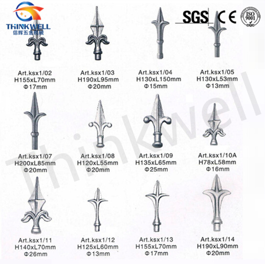 Factory Price Customized Wrought Iron with Spear Parts for Fence