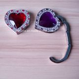 Fodable Heart Shape Rhinestone Bag Purse Hook Hanger