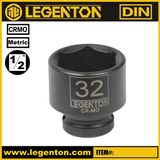 Cr-Mo 1/2 Inch Drive Standard 32mm Impact Socket Lifetime Warranty Legenton (A430032)