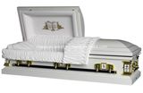 White Cross 18gaugse Steel Square Corner Casket