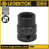 Cr-Mo 1/2 Inch Drive Standard 18mm Impact Socket Lifetime Warranty Legenton (A430018)