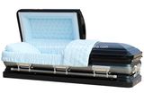 Noble Blue Brush Urn Corner Round Shell Casket