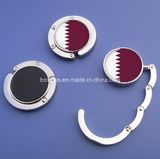 Foldable Qatar Flag Purse Hanger Bag Hook